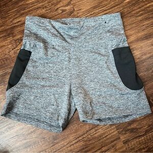 Heather Gray and Black Women's Athletic Shorts